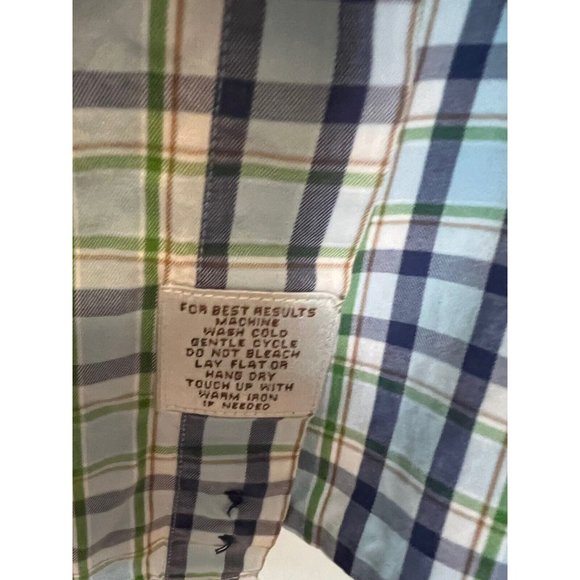 Peter Millar Men’s Shirt 2XL XXL Blue Navy Green Plaid Button Down Long Sleeve - Picture 7 of 7